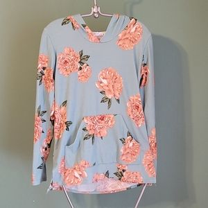 Honey and Lace green floral hoodie